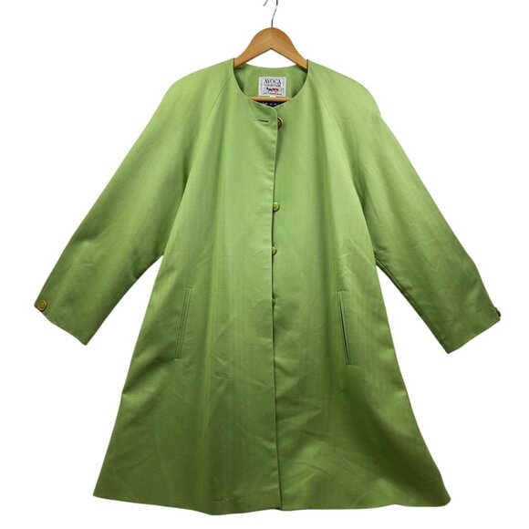 Avoca Handweavers Aspen Coat Womens L Green 100% Wool Heritage Irish Mill NWT - Picture 1 of 11
